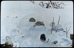 Image of Snow house (completed); sled runners